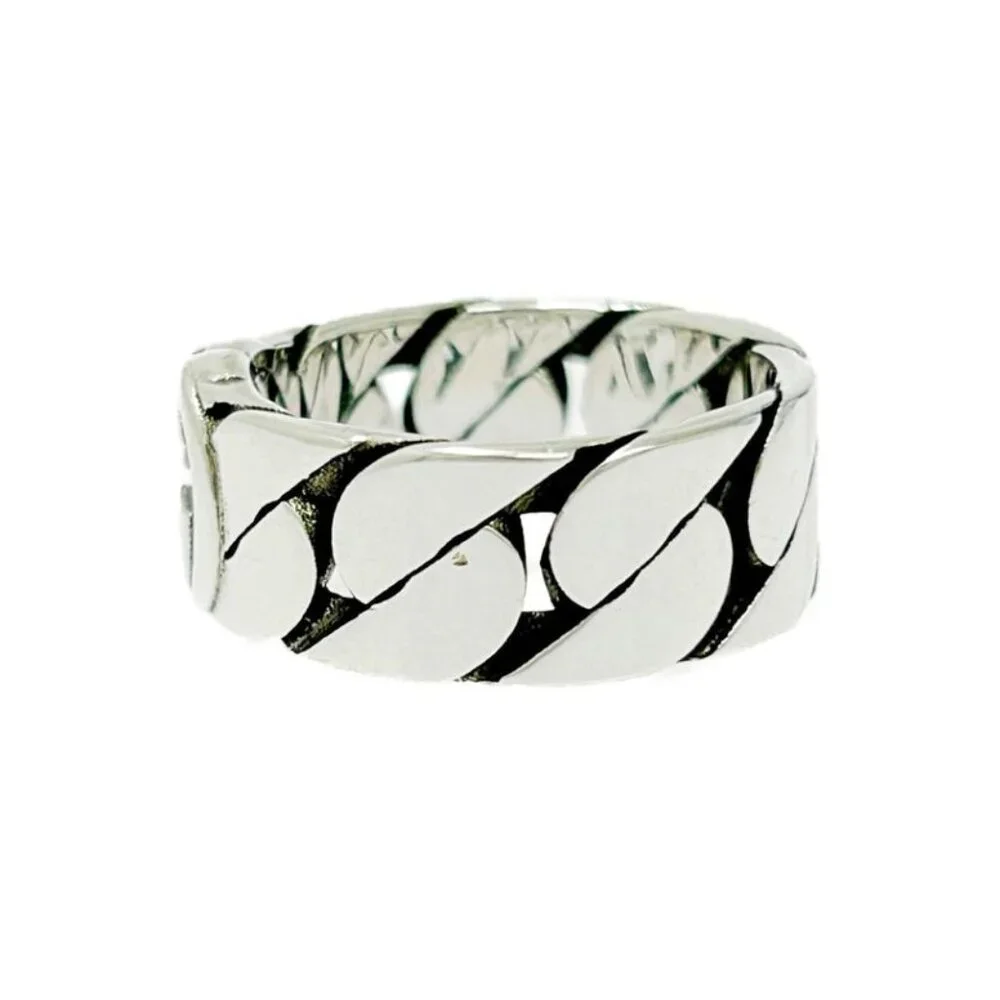 Gucci Silver Interlocking G Chain Ring 6.4 g 925 Engraved Ring - Picture 2 of 8